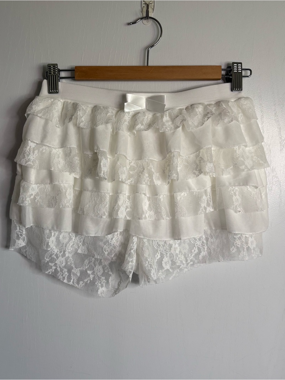 Women’s Boyshort Panties Lace Floral Bow Ruffle Stretch Size S Boho Coquette